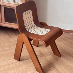 Vintage Rattan French Inspired Solid Wood Accent Chair
