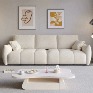 Japanese Minimalist 3 Seater Fabric Sofa