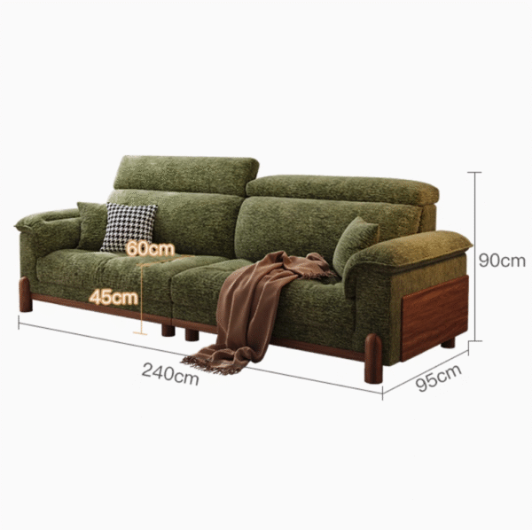 Modern Minimalist Mid Century Chenille Fabric Sofa