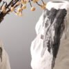 Modern Oriental Black & White Ink Mountain Ceramic Ornament