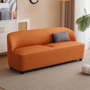 Plush Scratch Resistant Faux Leather Sofa