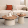 Minimalist Wood Round Martini Coffee Table