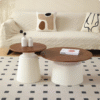 Minimalist Wood Round Martini Coffee Table