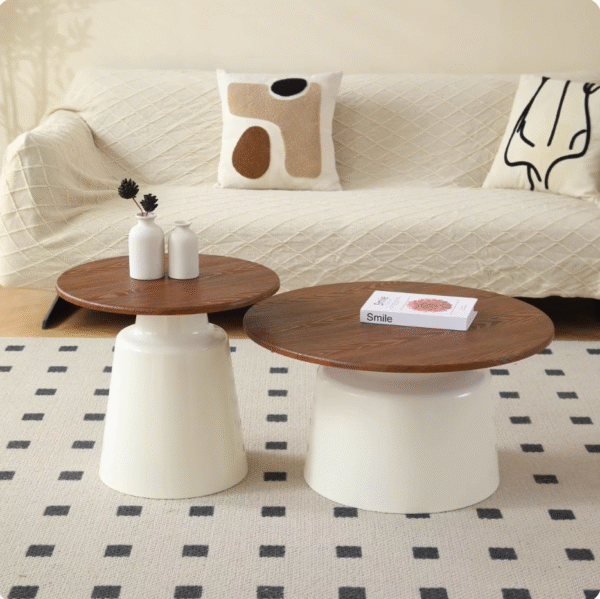 Minimalist Wood Round Martini Coffee Table