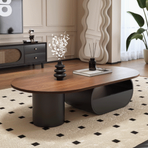 Vintage French Mid Century Walnut Coffee Table