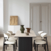 Travertine Sintered Stone Dining Table and Chair Set