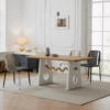 French Funky Mid-Century Solid Wood Table