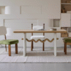 French Funky Mid-Century Solid Wood Table