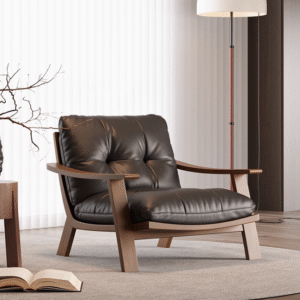 Classic Gentleman Lounge Chair in Vintage Leather