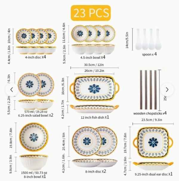 Azure Bloom Elegant Blue and White Floral Dinnerware Set