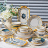 Azure Bloom Elegant Blue and White Floral Dinnerware Set