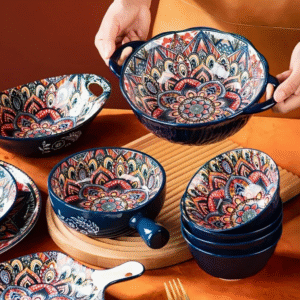 Boho Feast 8 Piece Ceramic Dinnerware Set