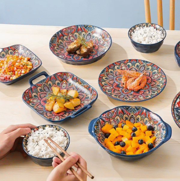 Boho Feast 8 Piece Ceramic Dinnerware Set
