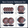 Boho Feast 8 Piece Ceramic Dinnerware Set