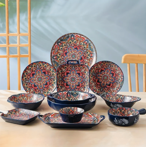 Boho Feast 8 Piece Ceramic Dinnerware Set