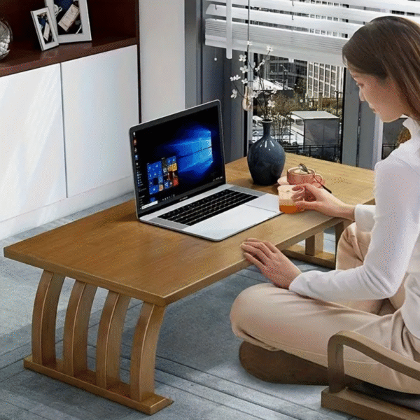 Zen Bridge Japanese Inspired Wooden Meditation Table