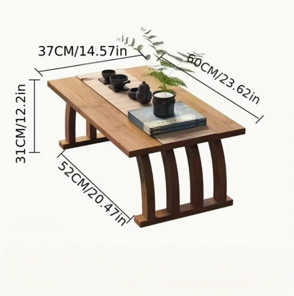 Zen Bridge Japanese Inspired Wooden Meditation Table