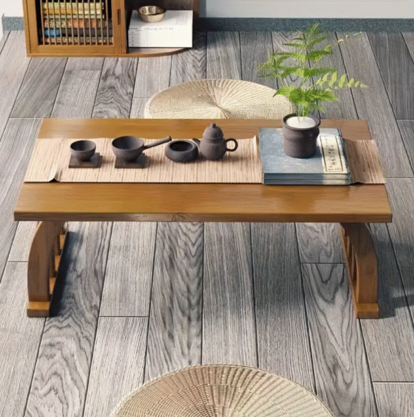 Zen Bridge Japanese Inspired Wooden Meditation Table