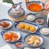 Porcelain Ceramic Plate and Bowl Flora Set